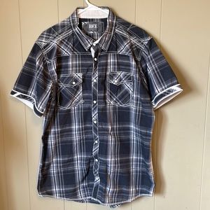 BKE Plaid Button Up Standard Fit Sz XL